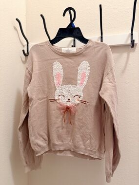 H&M Light Pink Sequin Bunny Sweatshirt